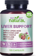 Why Not Natural 5-in-1 Liver Health Formula Supplement for Detox and Cleanse with Milk Thistle Support - 120 Capsules