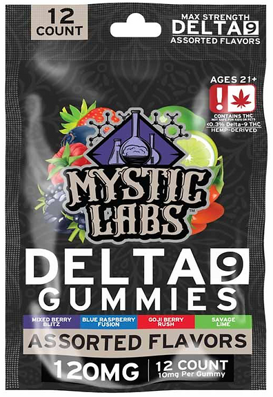 MYSTIC LABS 𝚫9 THC 10mg Gummies 12 Count